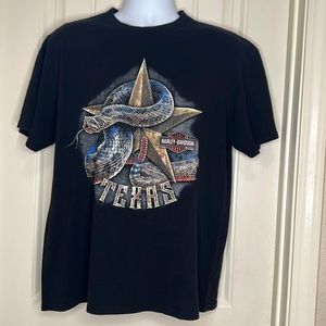 Harley Davidson Fort Worth Texas Rattlesnake Short Sleeve Tshirt